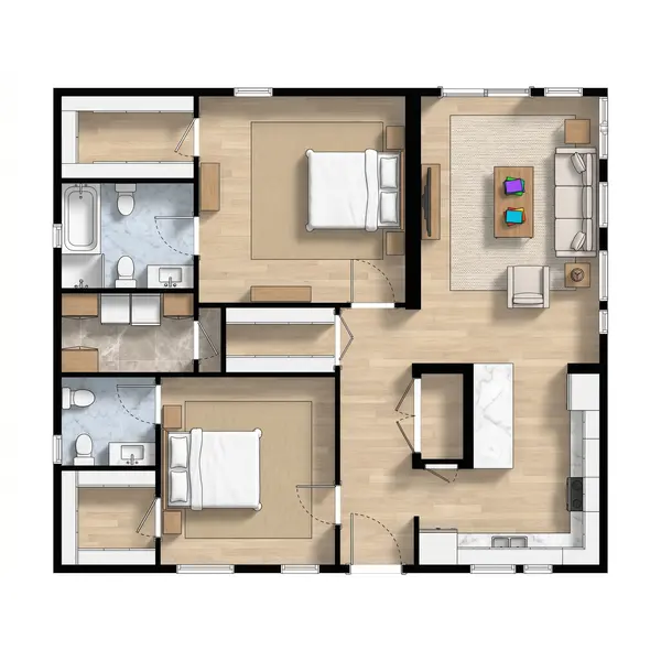 Cozy Classic 2-Bed Home floorplan