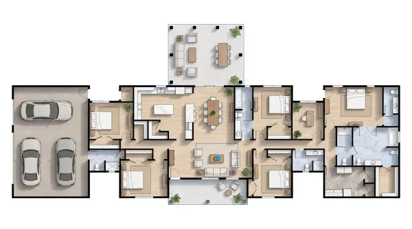 Sprawling 6-Bed Earthy floorplan