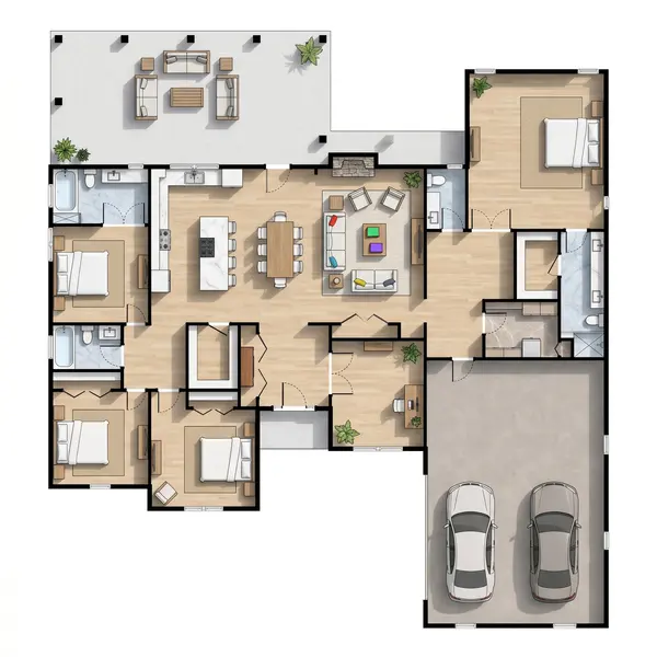 Bright 5-Bed Ranch floorplan