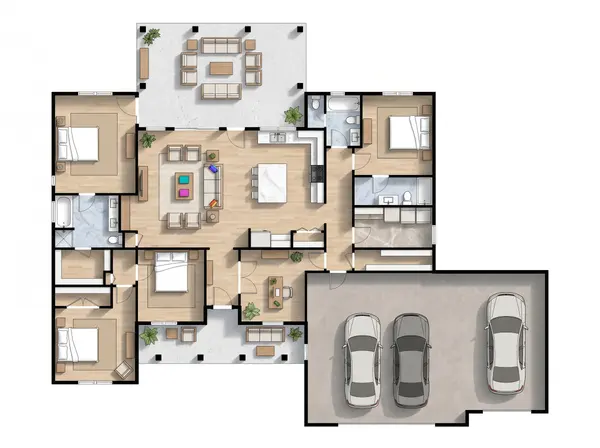 Spacious Earthy 3-Bed floorplan