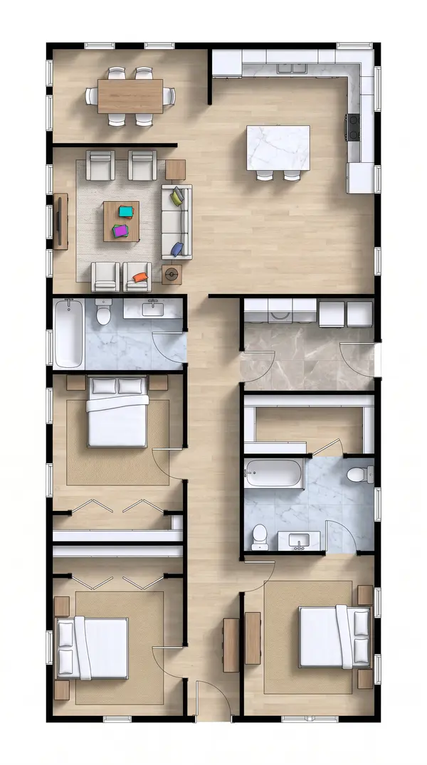 Bright 3-Bed Home floorplan