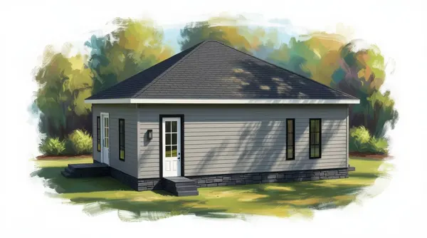 Compact Classic 2-Bed Home exterior render