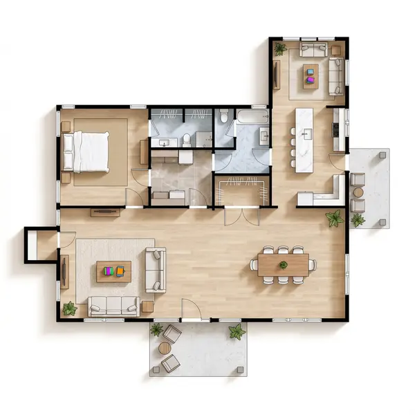 Compact Bright 1-Bed floorplan