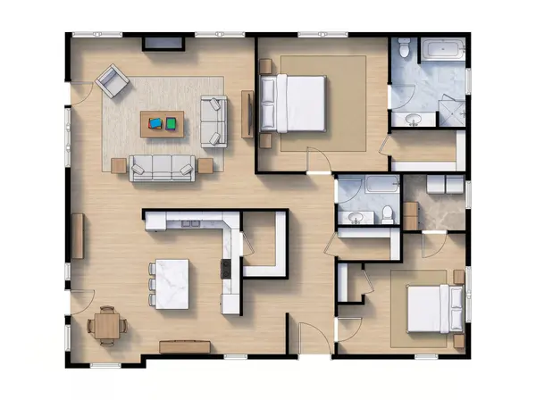 Compact Bright 2-Bed Home floorplan