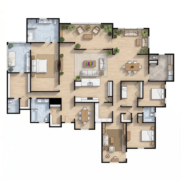 Spacious Bright 4-Bed Residence floorplan