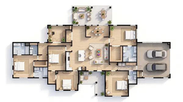 Sprawling Earthy 4-Bed House floorplan