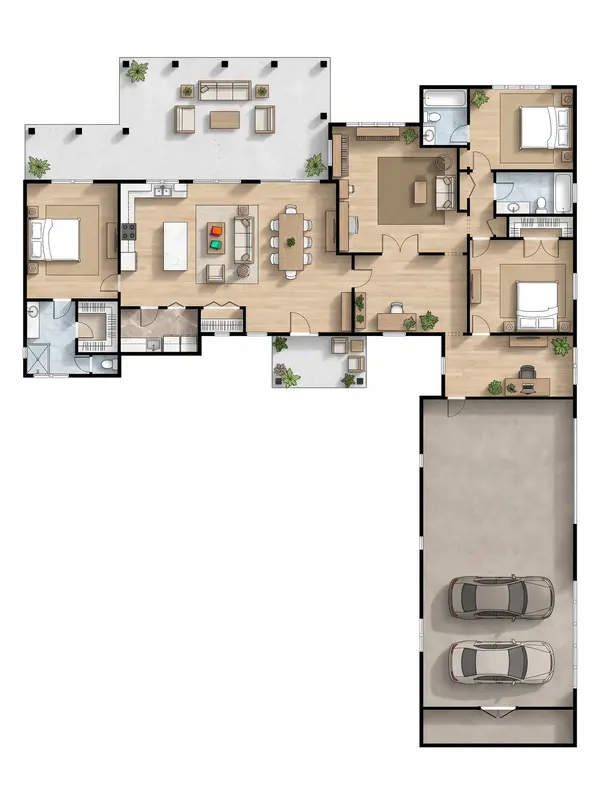 Earthy 3-Bed Home floorplan
