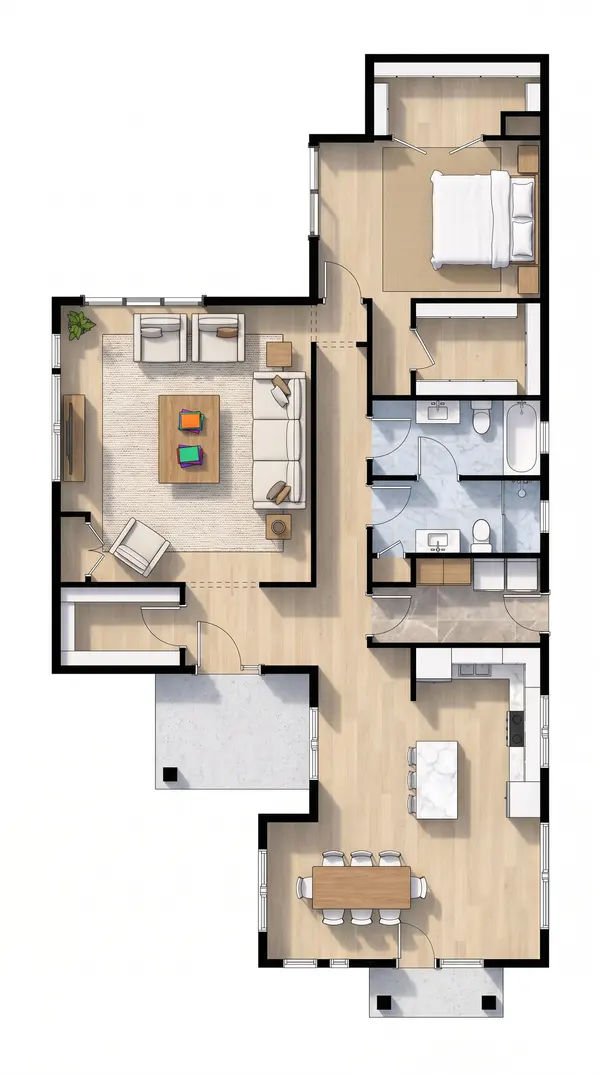Bright Compact 1-Bed floorplan