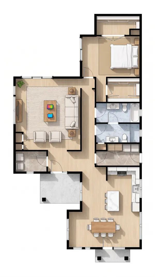 Bright 1-Bed Home floorplan