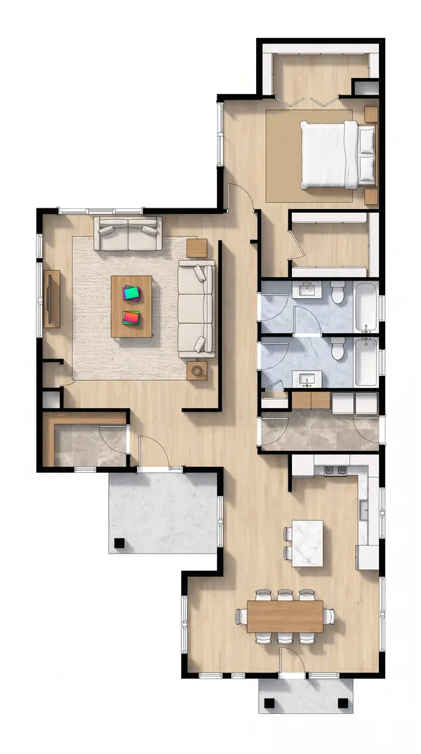 Spacious Bright 1-Bed House floorplan
