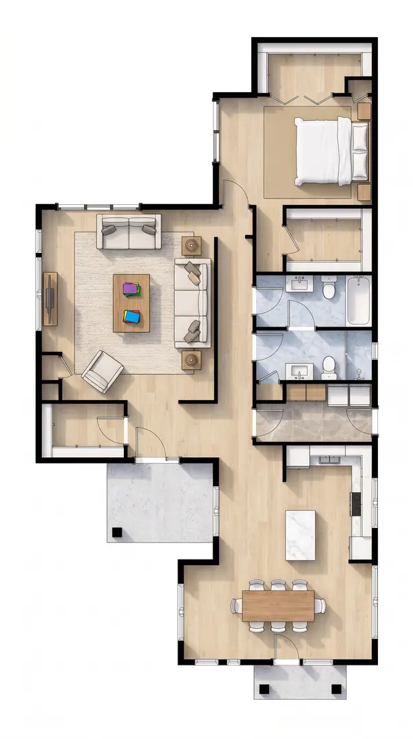 Spacious Bright 1-Bed Home floorplan