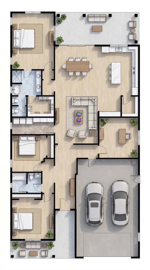 Spacious Earthy 3-Bed Home floorplan