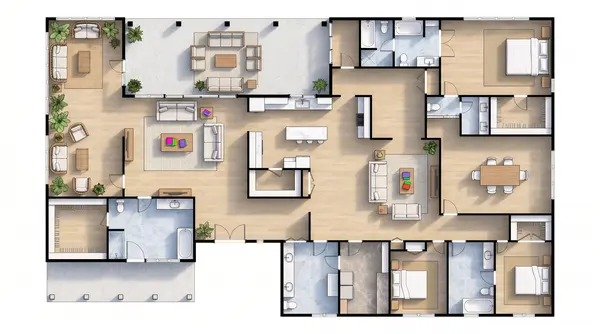Sprawling Bright 4-Bed floorplan
