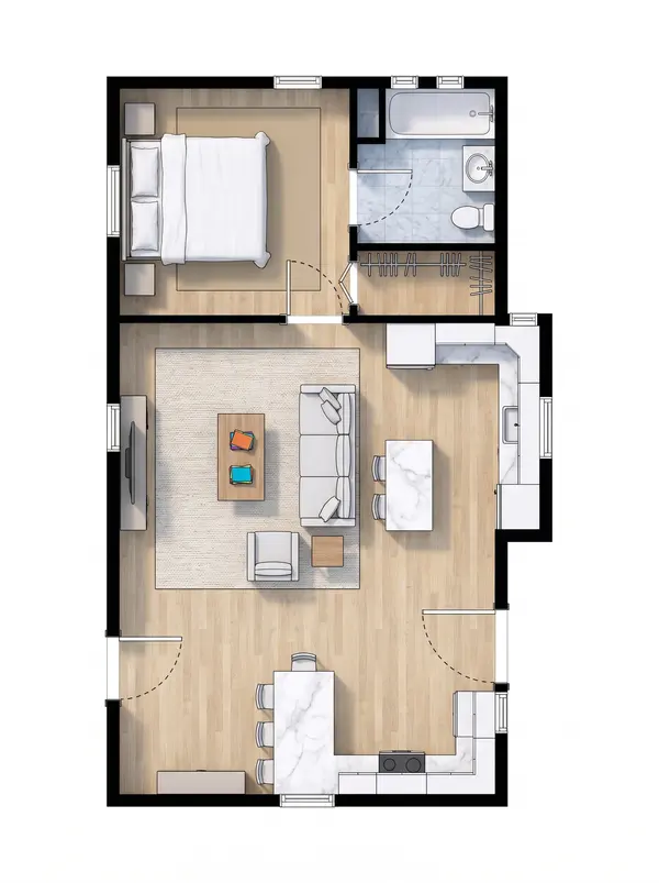 Compact Bright 1-Bed Home floorplan