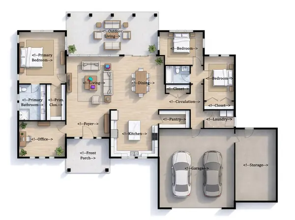Bright 3-Bed House floorplan