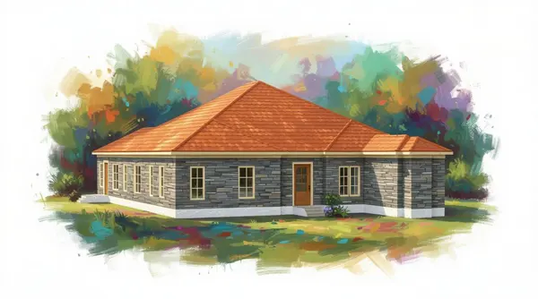 Sprawling Earthy 4-Bed House exterior render