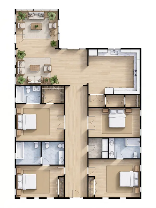 Spacious Bright 4-Bed Home floorplan