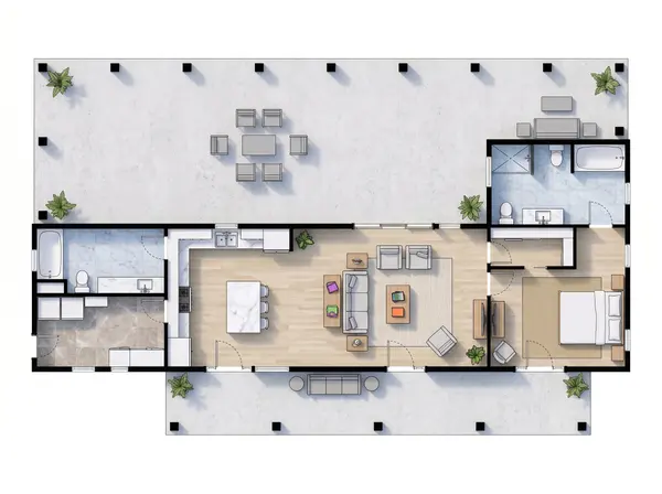 Spacious Bright 1-Bed Home floorplan