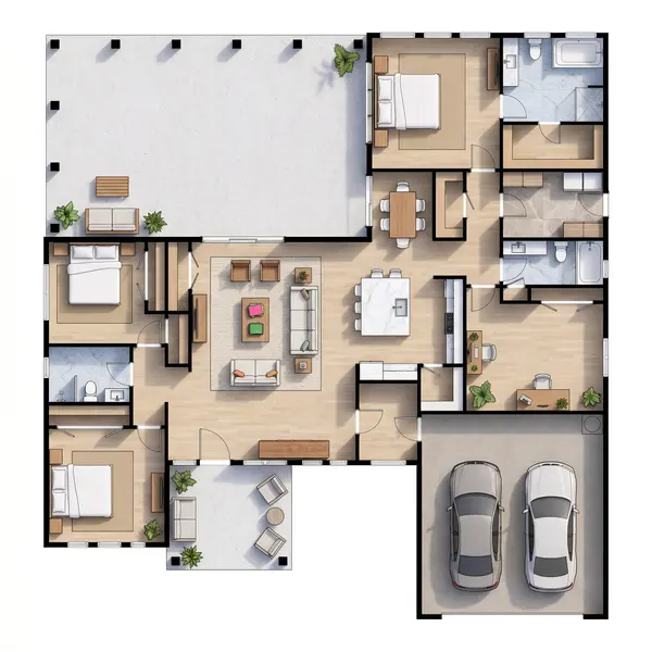 Earthy 3-Bed Home floorplan