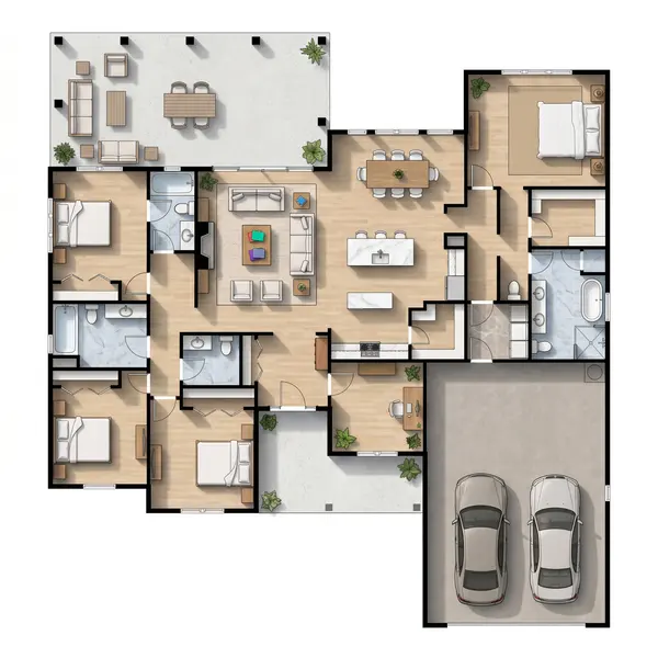 Spacious Bright 4-Bed floorplan