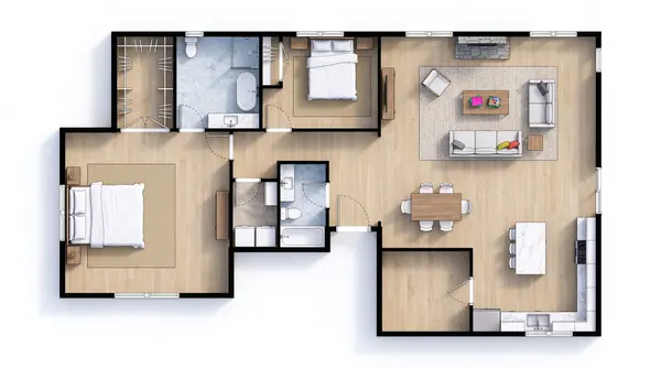 Bright 2-Bed Home floorplan