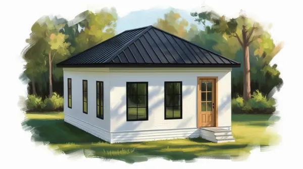 Bright Tiny 2-Bed House exterior render