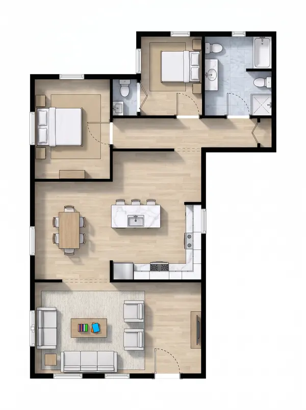 Bright Tiny 2-Bed House floorplan