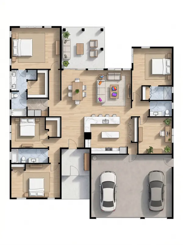 Spacious Bright 4-Bed floorplan