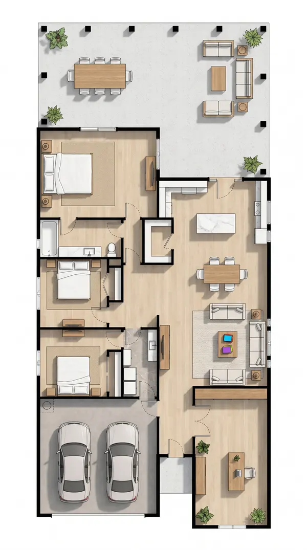 Spacious Natural 3-Bed Home floorplan