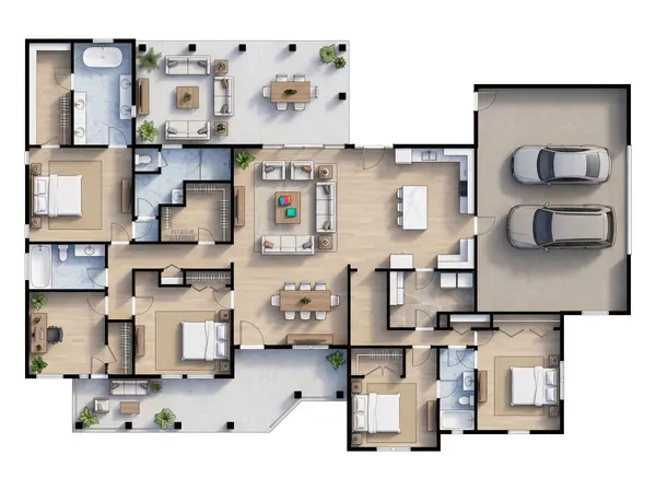 Sprawling 4-Bed Earthy floorplan