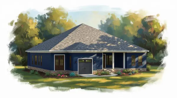 Classic 3-Bed House with Covered Porch exterior render