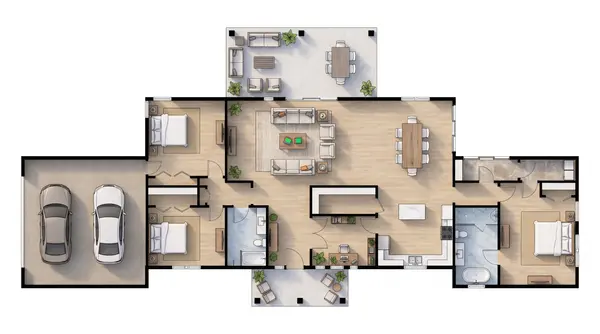 Bright 3-Bed Ranch floorplan