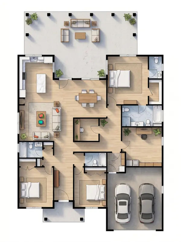 Spacious Bright 3-Bed floorplan