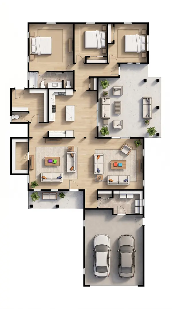 Earthy 3-Bed Home floorplan