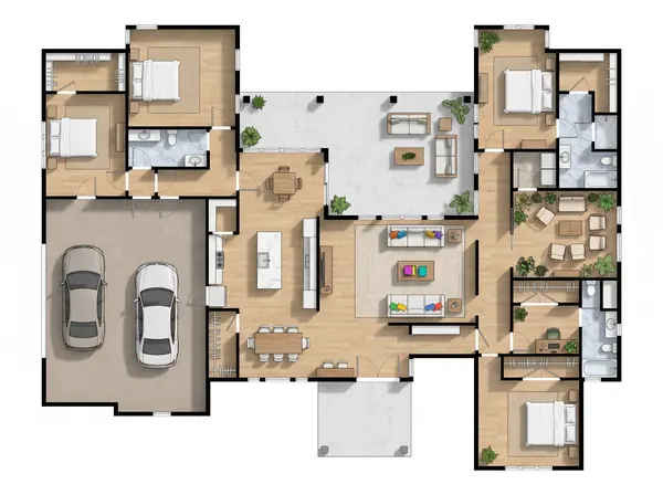 Earthy 4-Bed Home floorplan