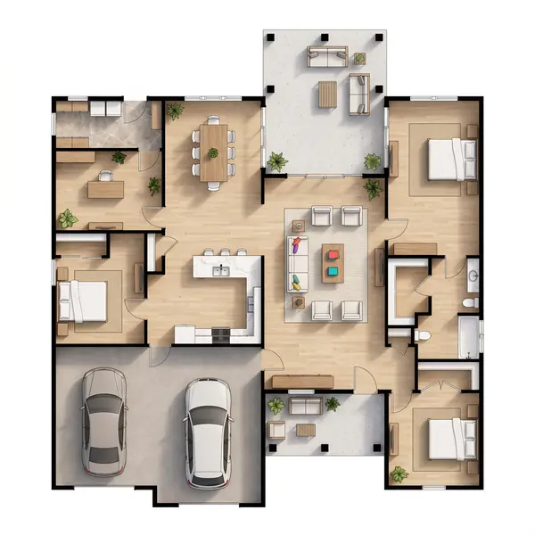 Spacious Bright 3-Bed floorplan