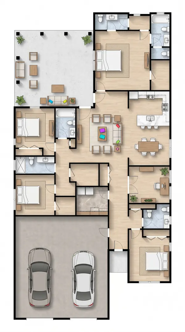 Earthy 4-Bed House floorplan