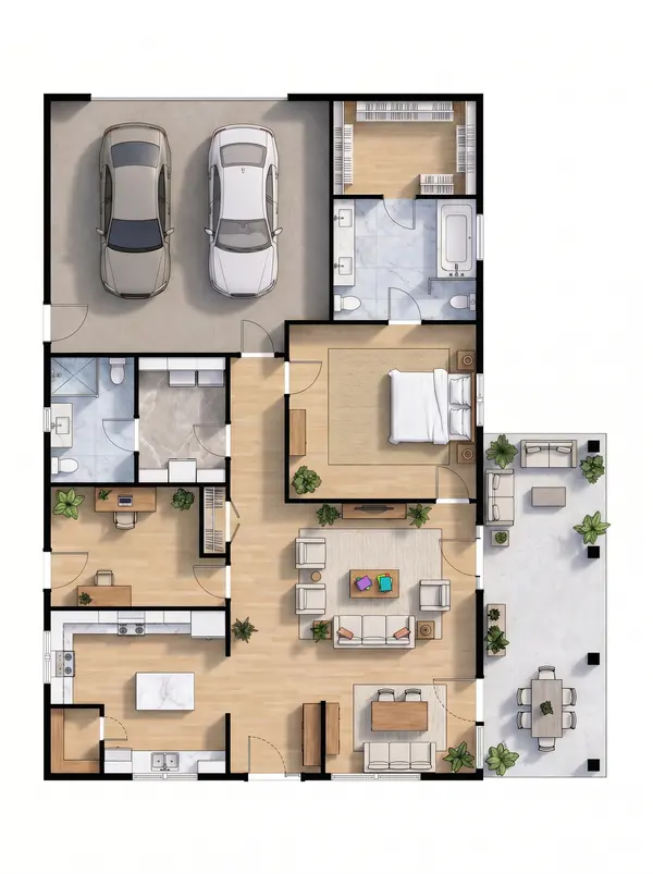 Bright 1-Bed Home floorplan
