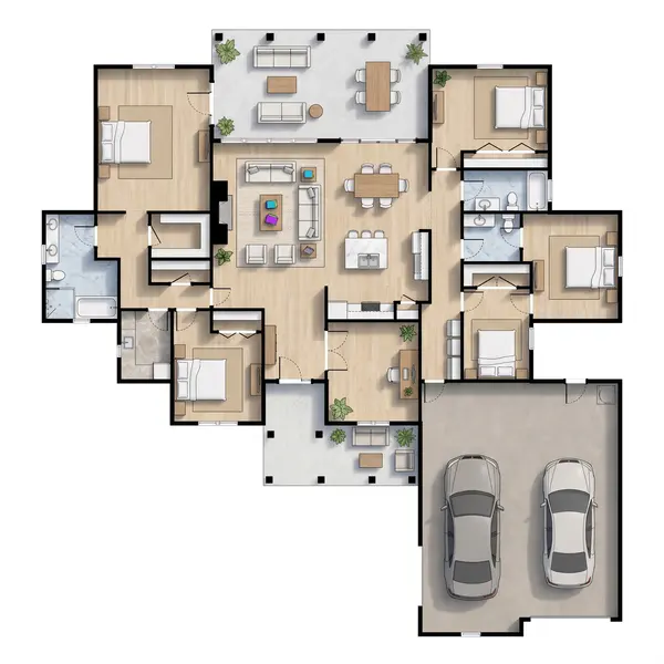 Bright 5-Bed with Garage floorplan