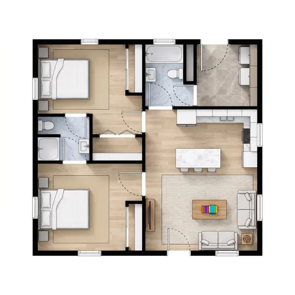 Compact Bright 2-Bed Home floorplan
