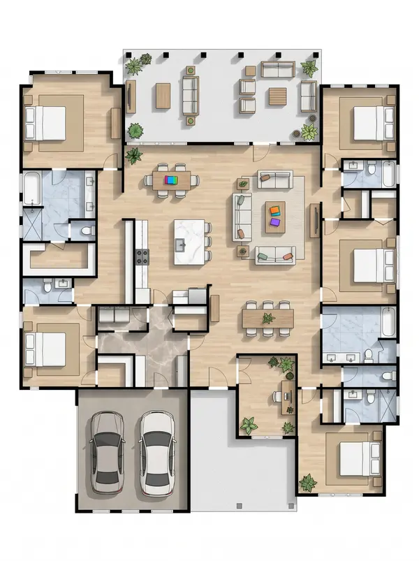 Bright 5-Bed Home floorplan