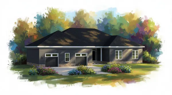 Sprawling Dark 6-Bed Home exterior render