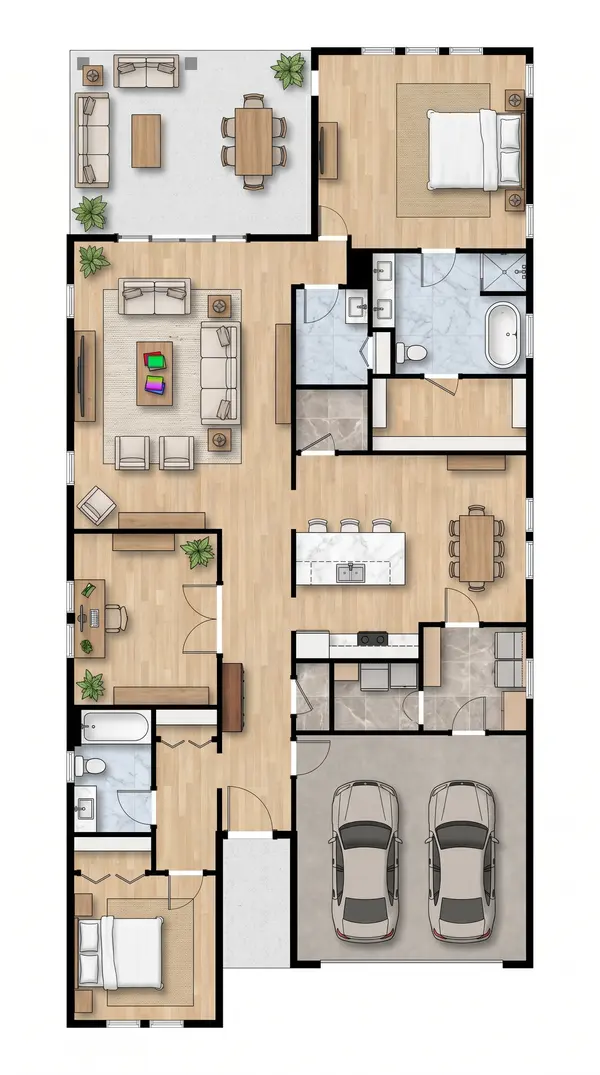 Spacious Earthy 2-Bed House floorplan