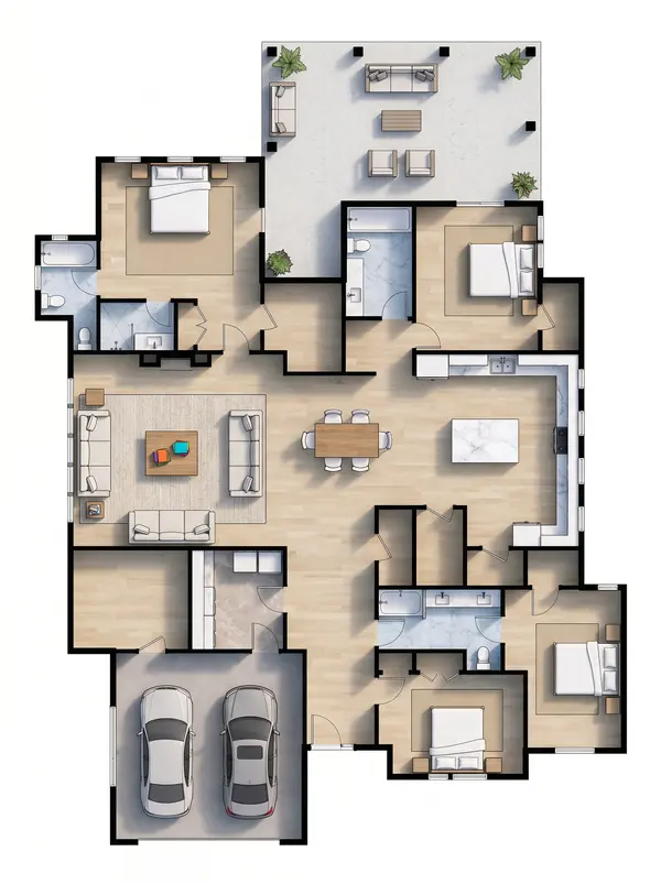 Spacious Dark 4-Bed House floorplan