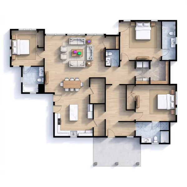 Spacious Earthy 3-Bed Home floorplan