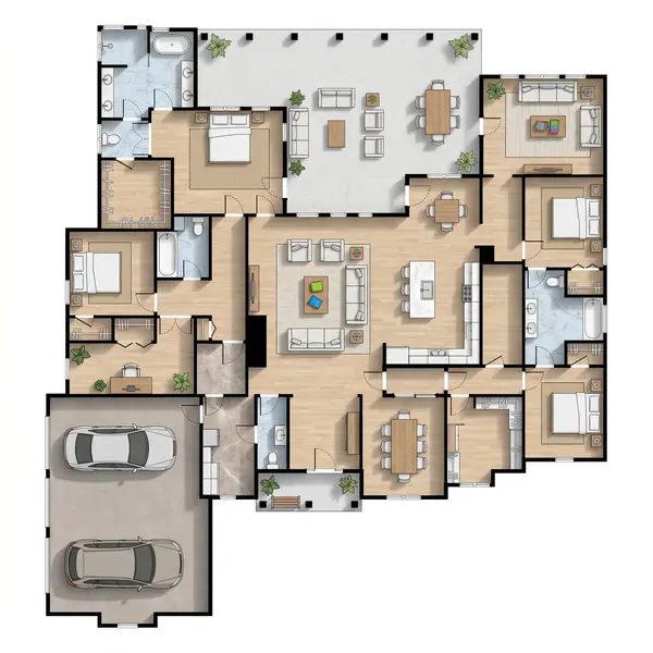 Classic 5-Bed Ranch Home floorplan