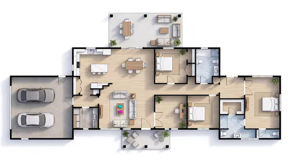 Bright 3-Bed Ranch floorplan