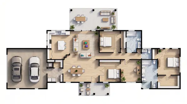 Bold 3-Bed with Covered Porch floorplan