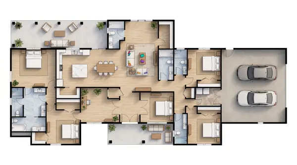 Bright 5-Bed with Garage floorplan