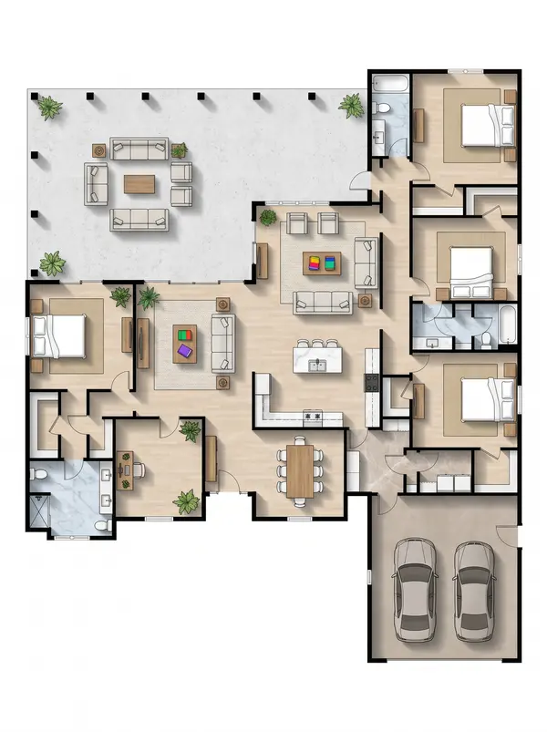Spacious Natural 4-Bed Home floorplan